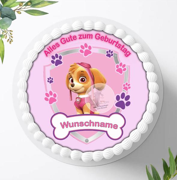 Preview: Paw Patrol Tortenaufleger mit Wunschnamen Ø 20cm, 3825